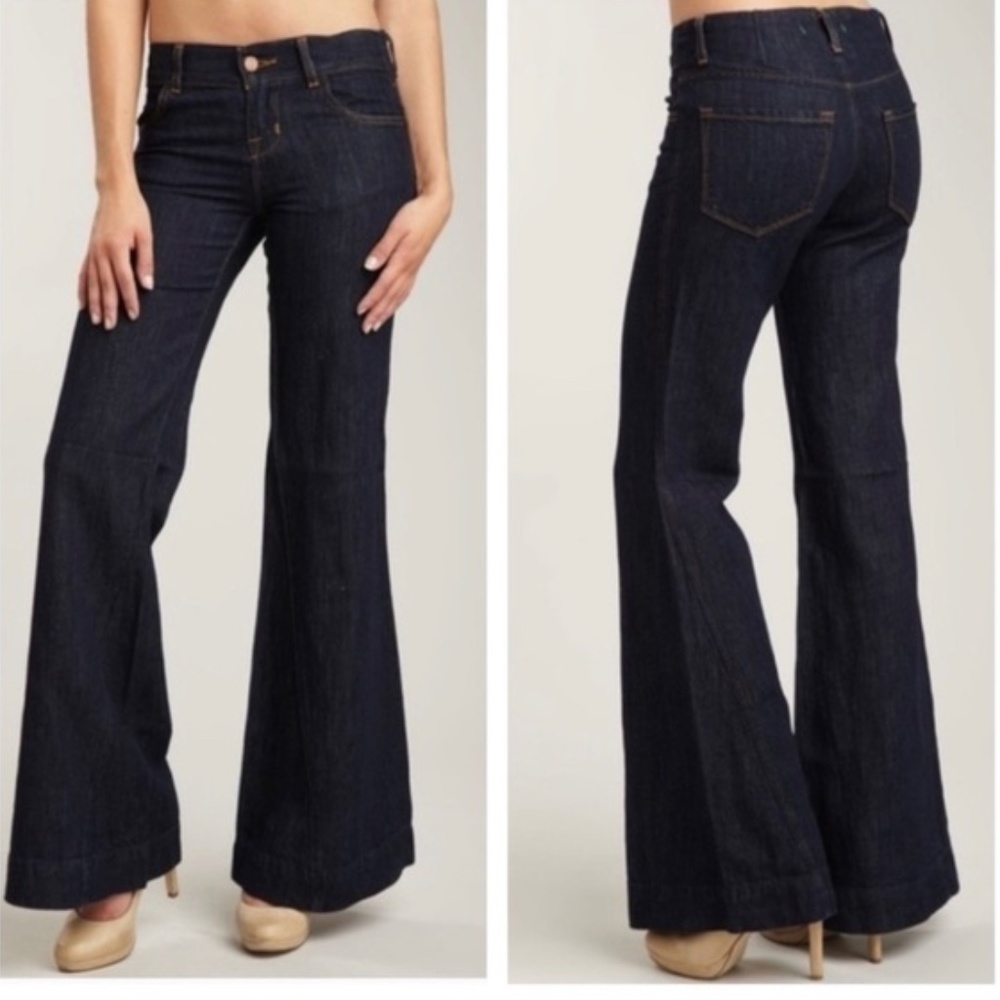 J Brand Dark Indigo Wide Leg Jeans